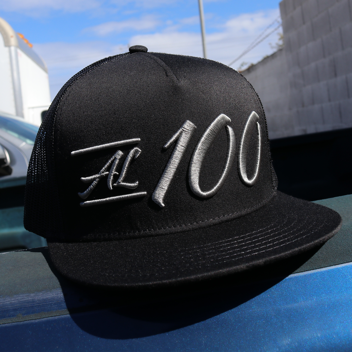 Al 100 Black flat visor hat
