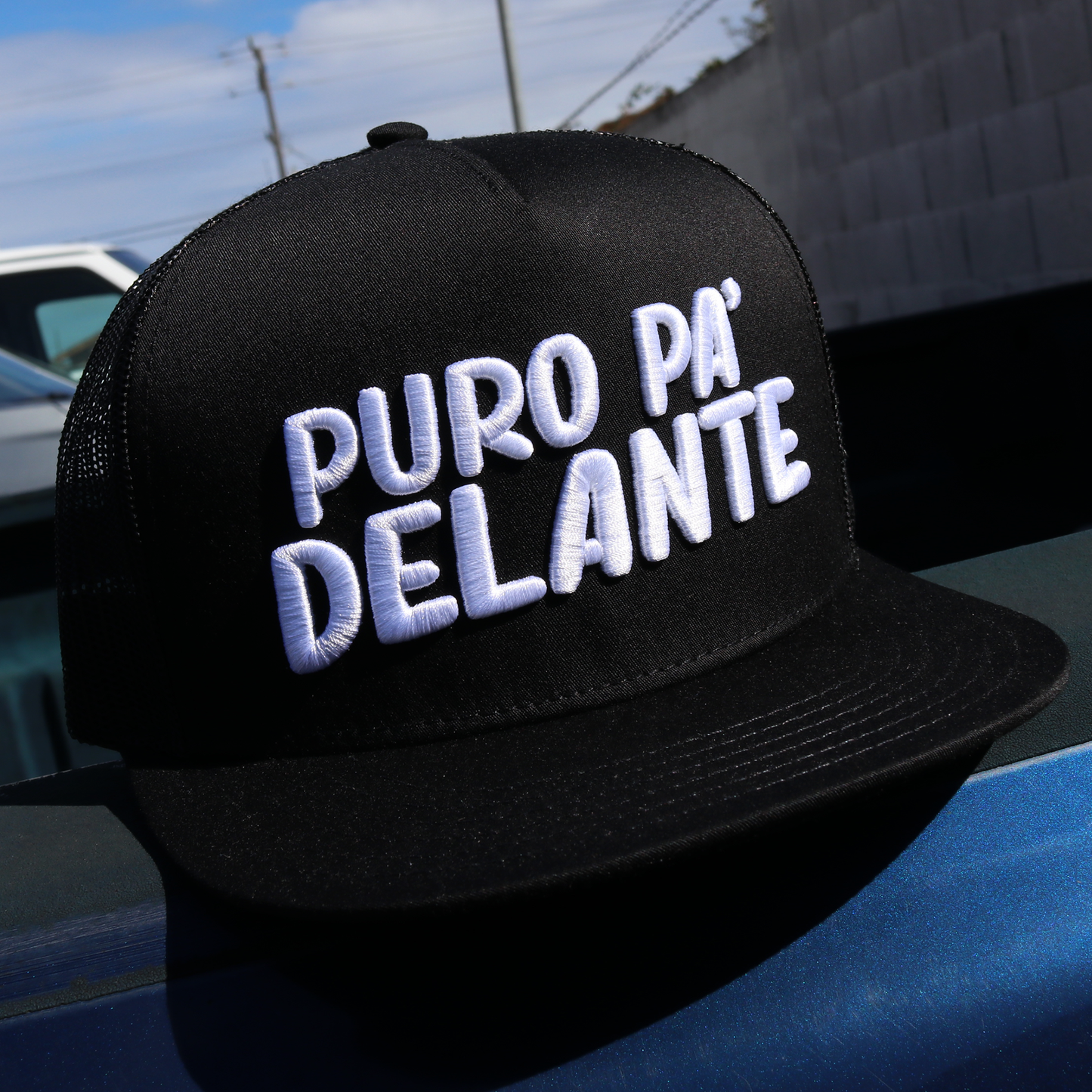 Puro Pa' Delante Black flat visor hat / gorra de visera plana