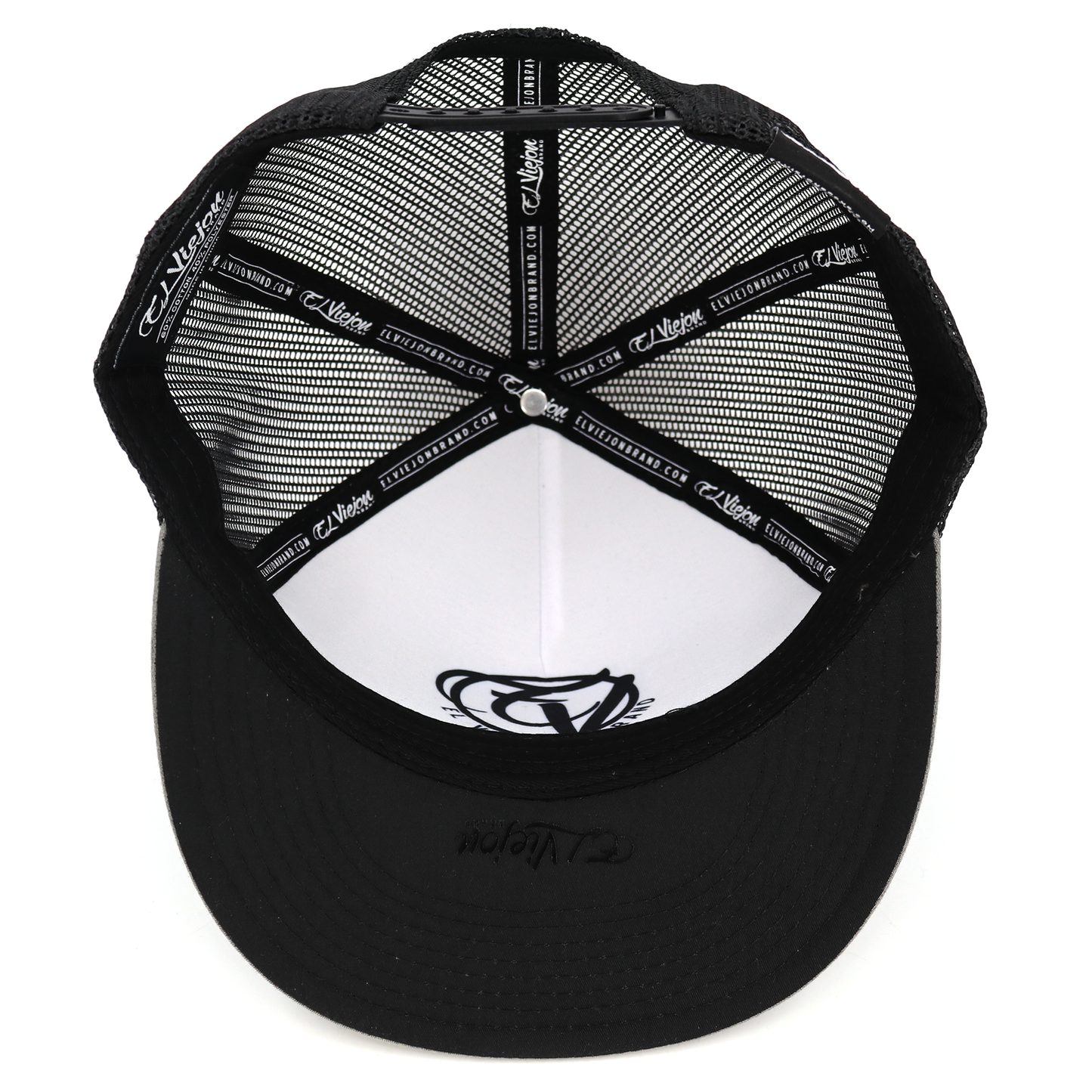 Sonoma Heather/Black flat visor hat with black mesh, high profile, and adjustable snapback.