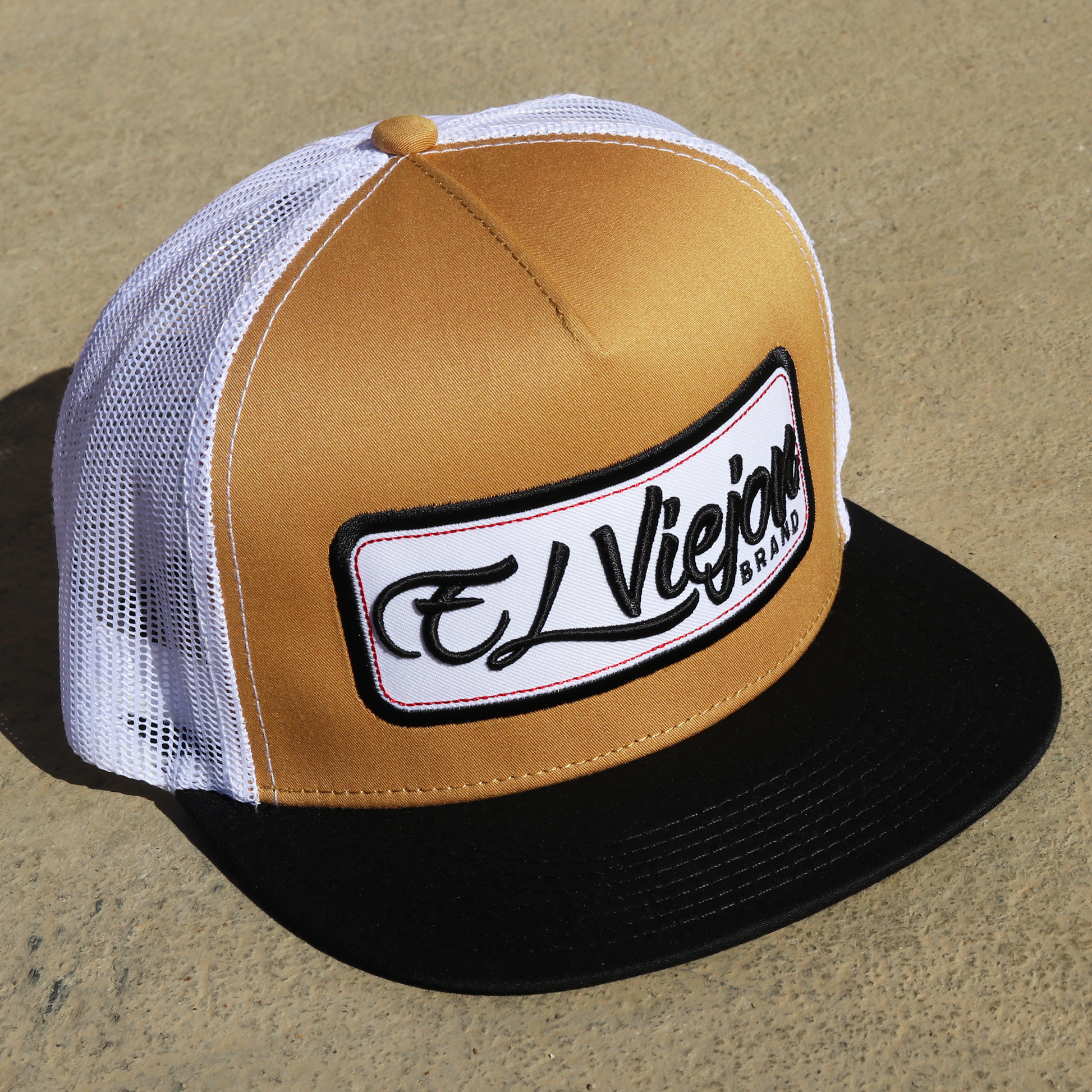 EVPatch Black/Camel/White flat visor hat / gorra de visera plana