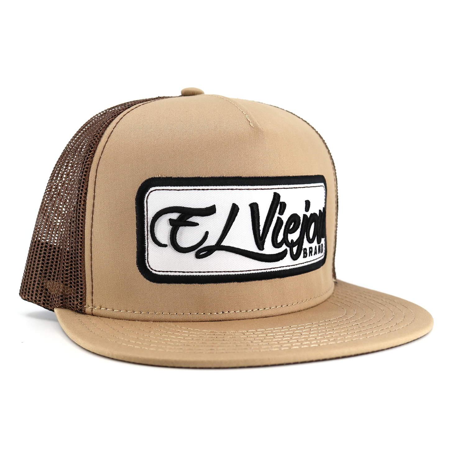 EVPatch Khaki/Brown (White Patch) flat visor hat