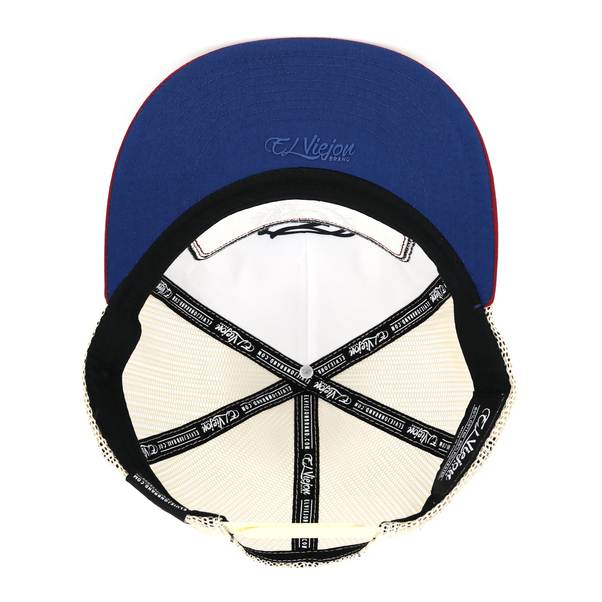 EVPatch Maroon/Navy/Tan flat visor hat / gorra de visera plana