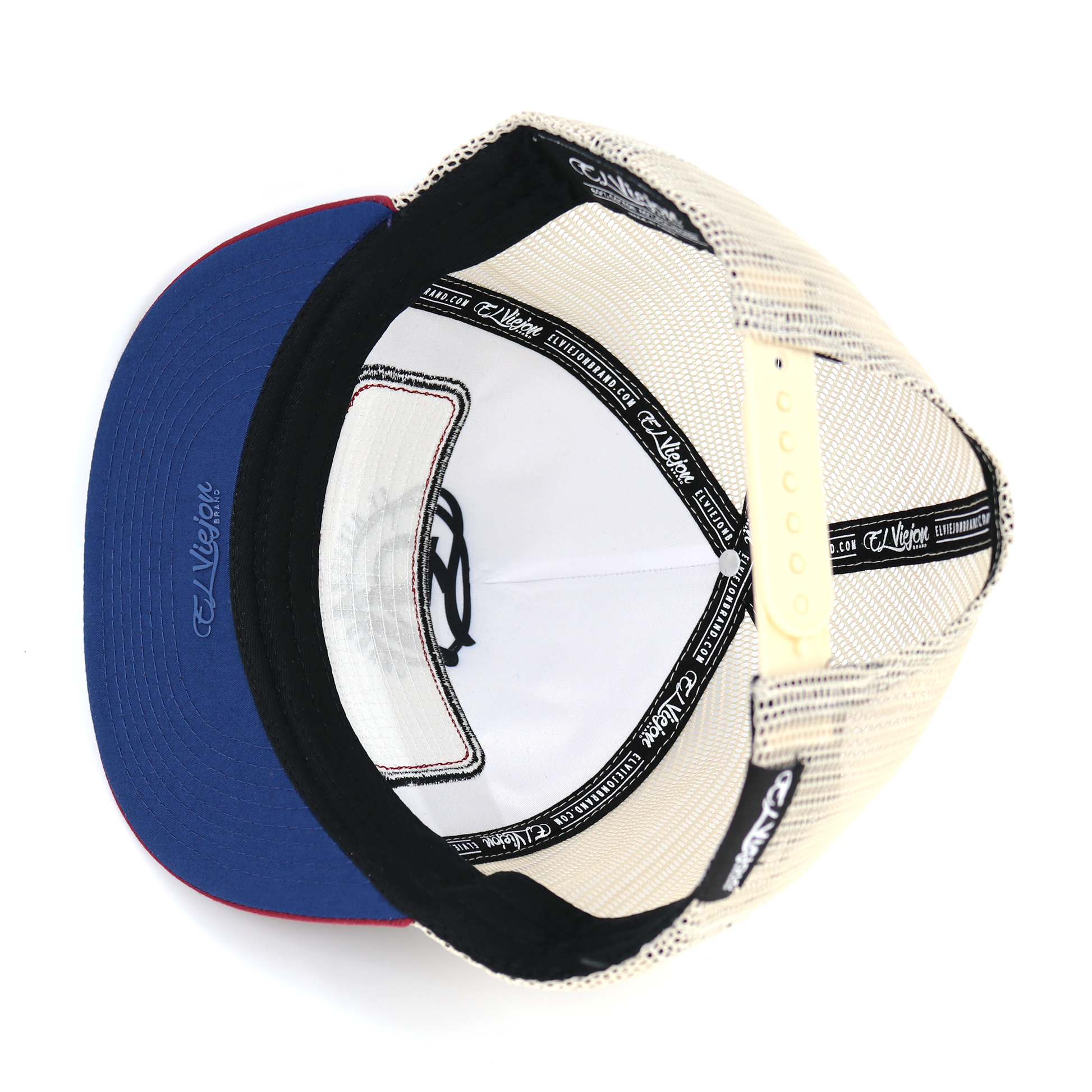 EVPatch Maroon/Navy/Tan flat visor hat / gorra de visera plana