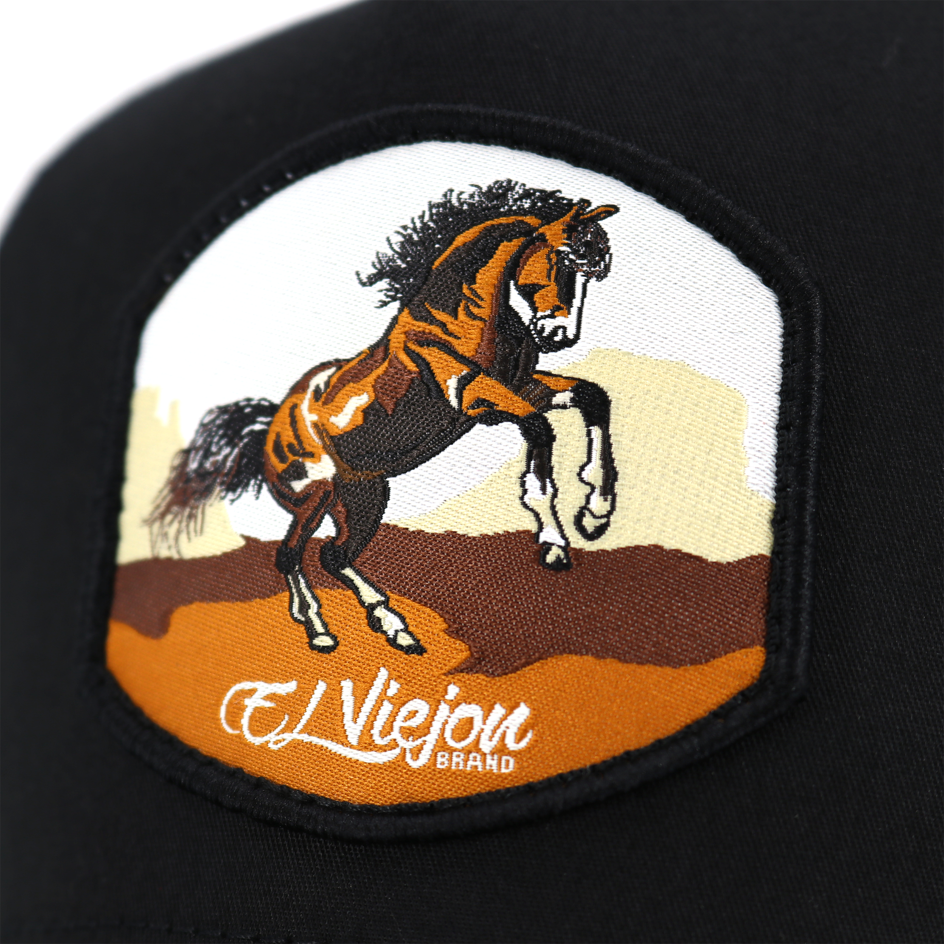 Bailador Black AVC hat with a rearing horse patch and "El Viejon Brand" text.