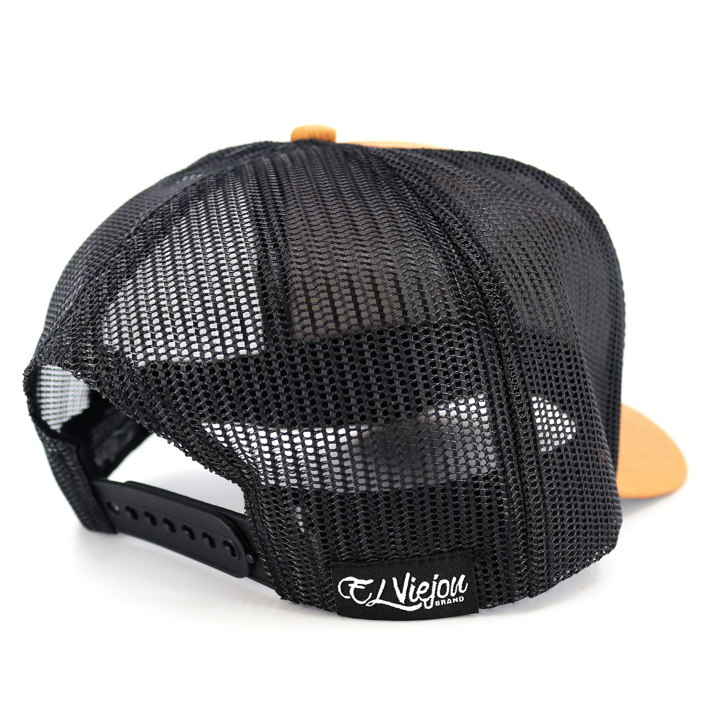 Bailador Caramel/Black AVC hat with black mesh back, pre-curved visor, and adjustable snapback.