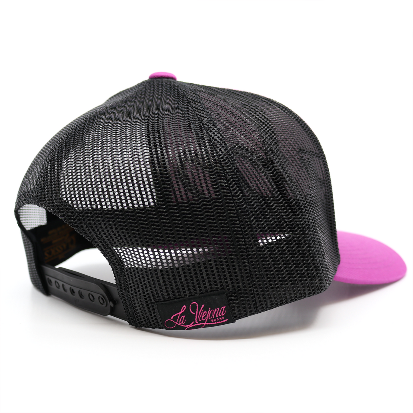 La Viejona Magenta/Black classic visor hat / gorra de visera clasica