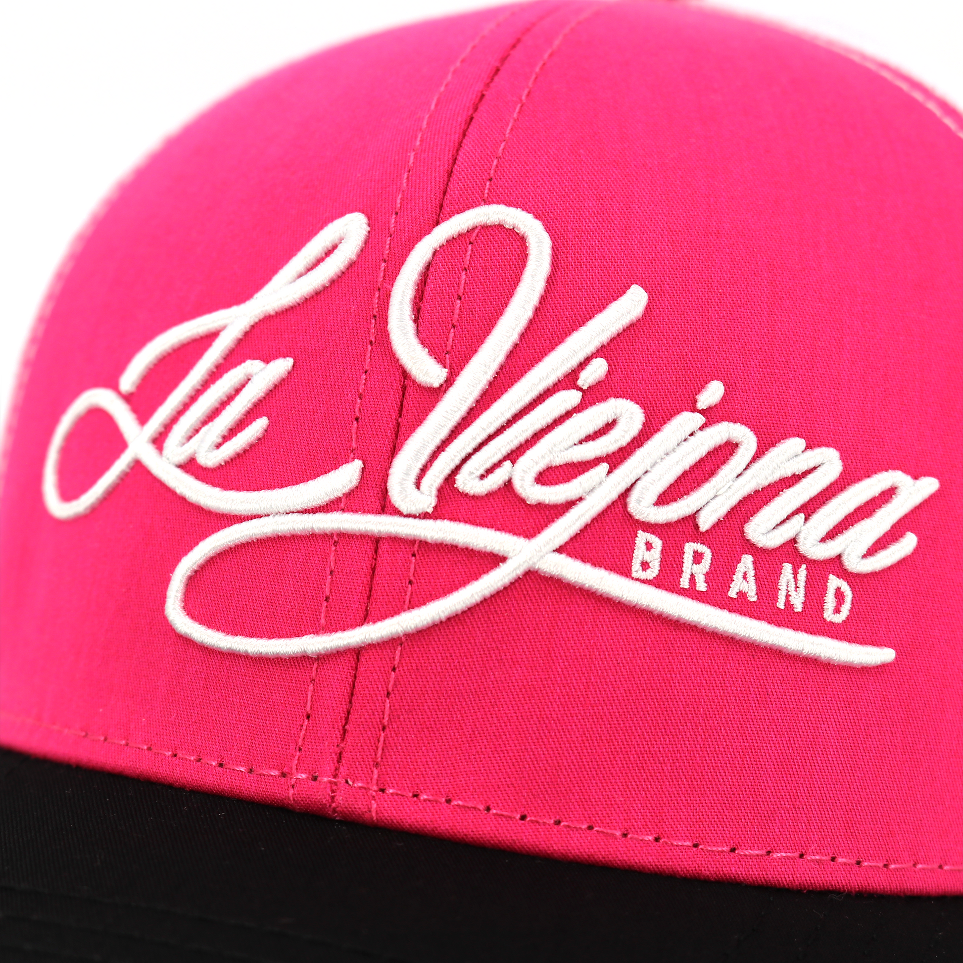 La Viejona Black/Pink/White classic visor hat / gorra de visera clasica
