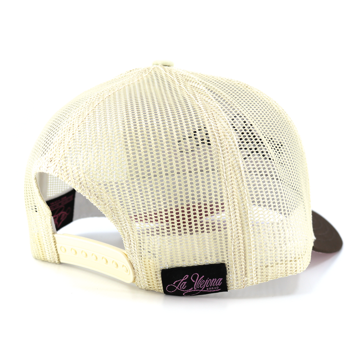 La Viejona Brown/Ivory classic visor hat / gorra de visera clasica