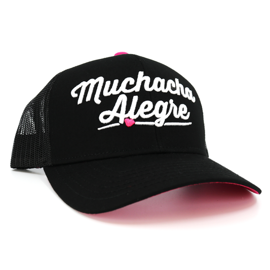 Muchacha Alegre Black classic visor hat / gorra de visera clasica