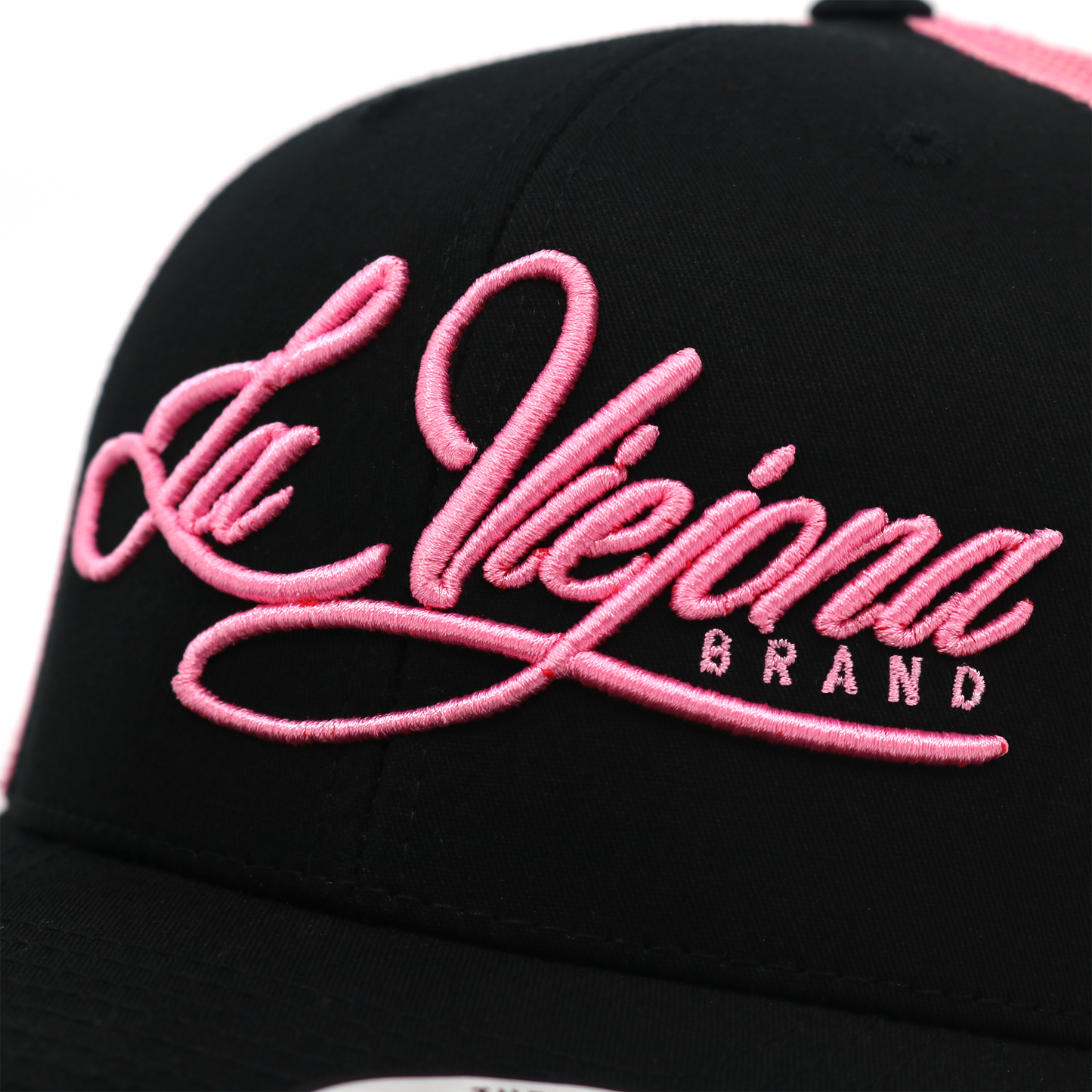 La Viejona Black/Pink classic visor hat / gorra de visera clasica