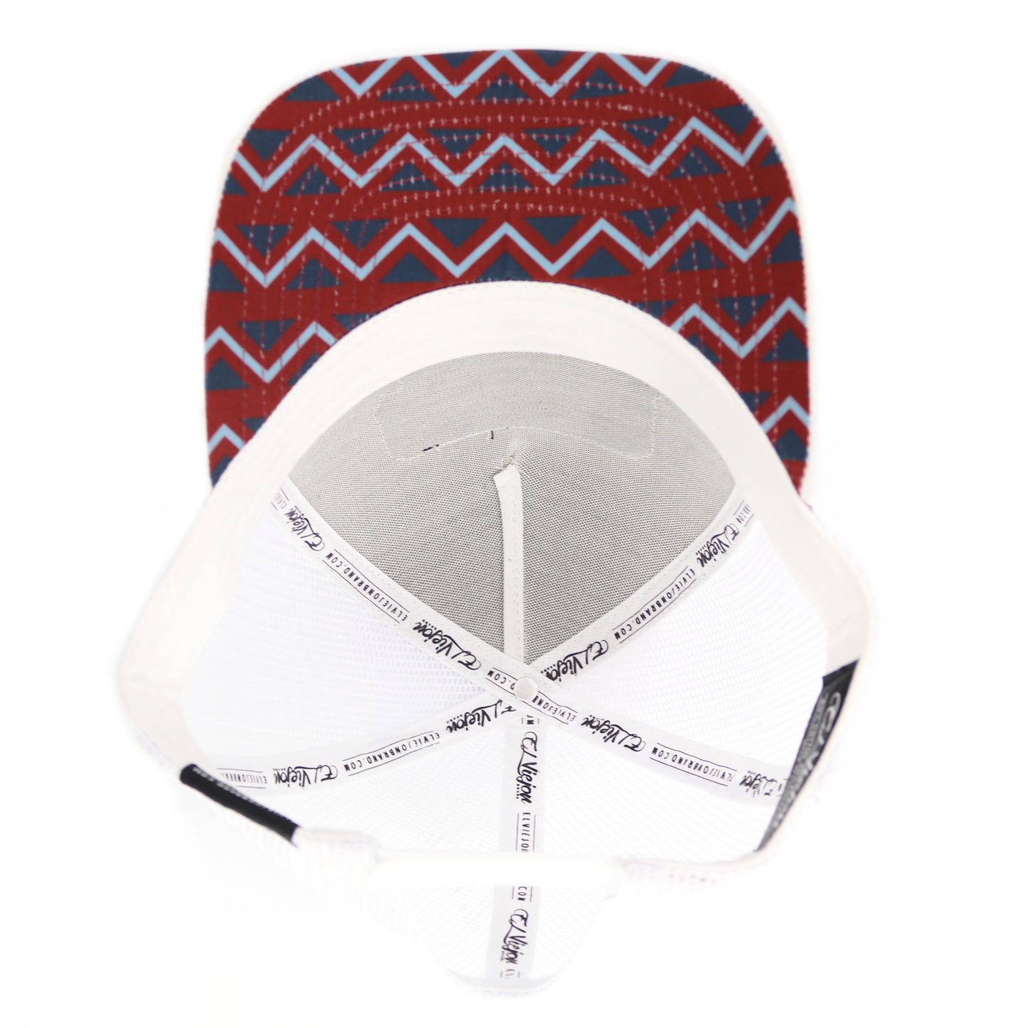 Nativo White AVC hat, white mesh back, high profile, pre-curved visor, adjustable snapback.