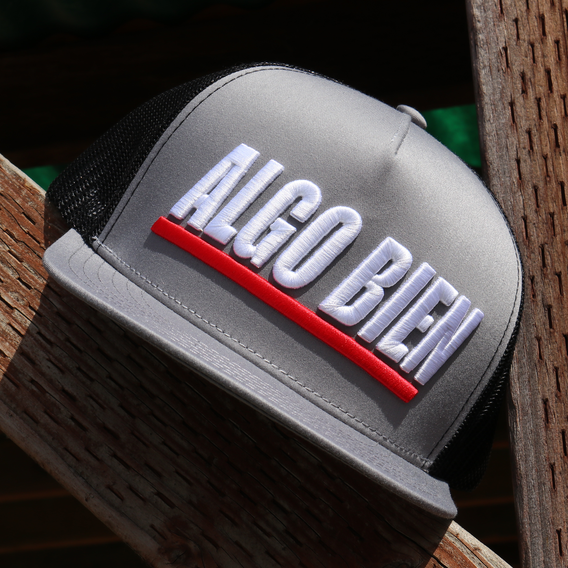 Algo Bien Grey/Black flat visor hat / gorra de visera plana
