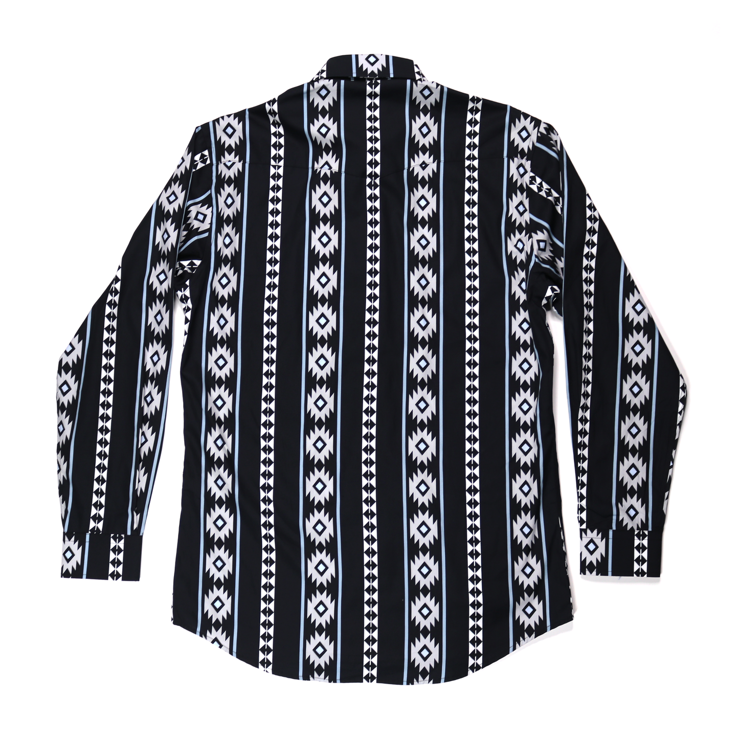 Cheyenne Black dress shirt, 100% cotton, with vertical stripes and geometric patterns.
