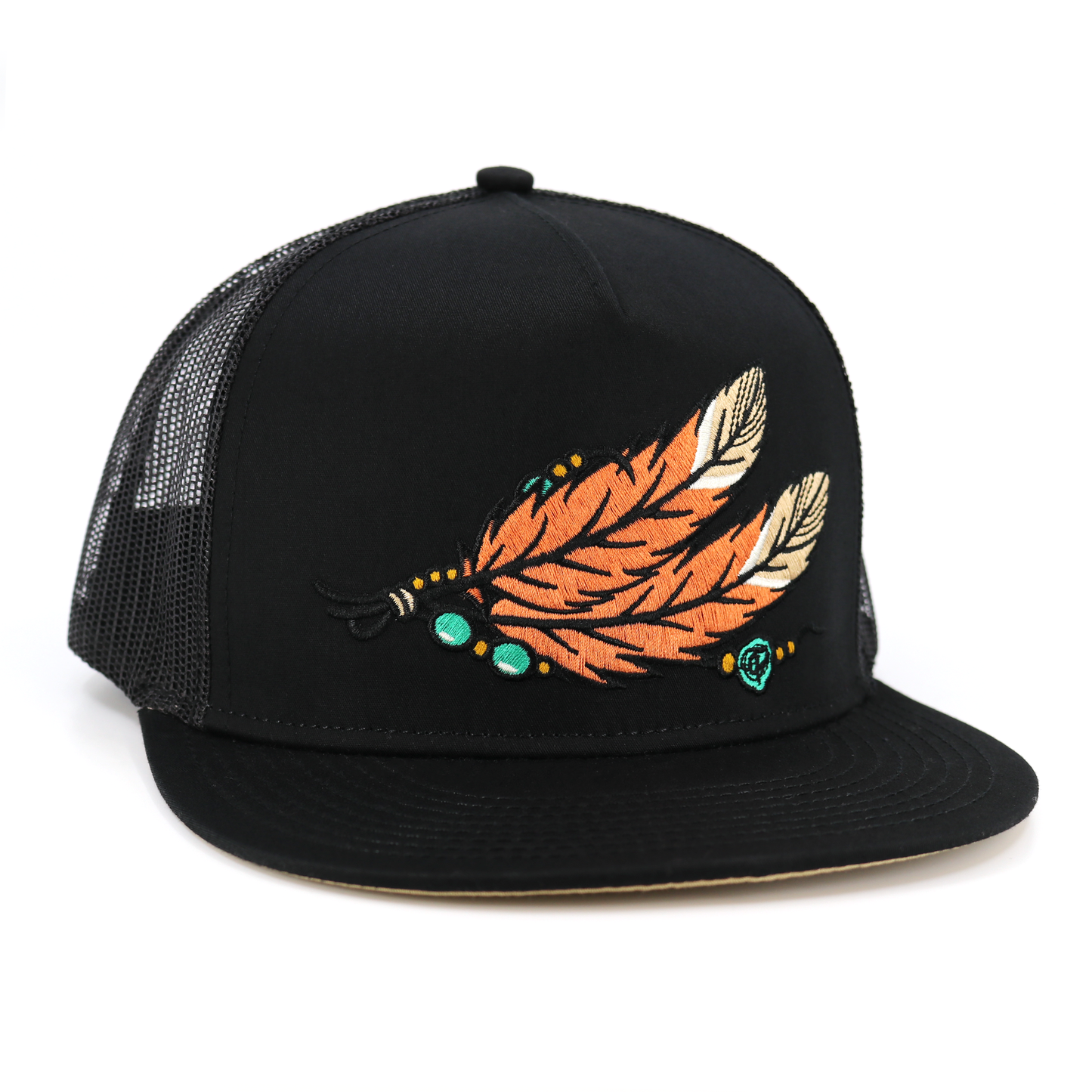 Dos Plumas Black flat visor hat