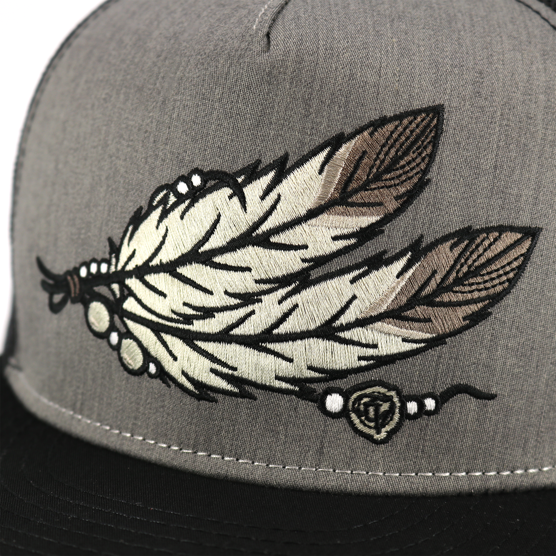 Dos Plumas Black/Heather/Black flat visor hat / gorra de visera plana