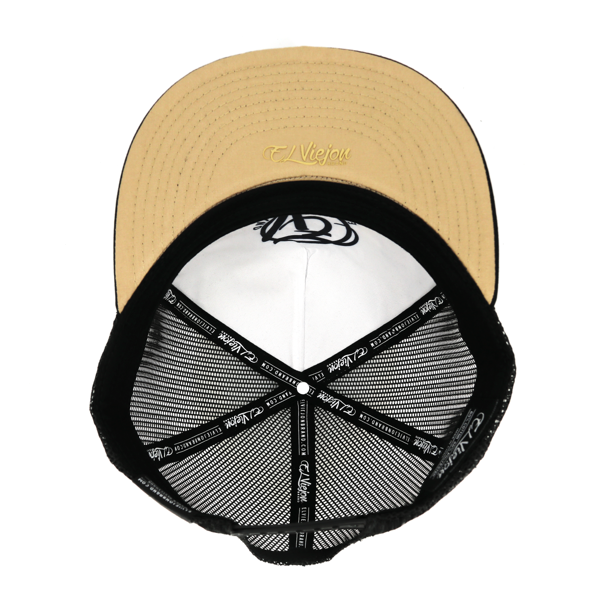 Dos Plumas Black flat visor hat / gorra de visera plana