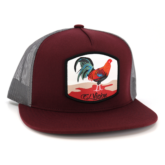 Gallo Maroon/Charcoal flat visor hat / gorra de visera plana
