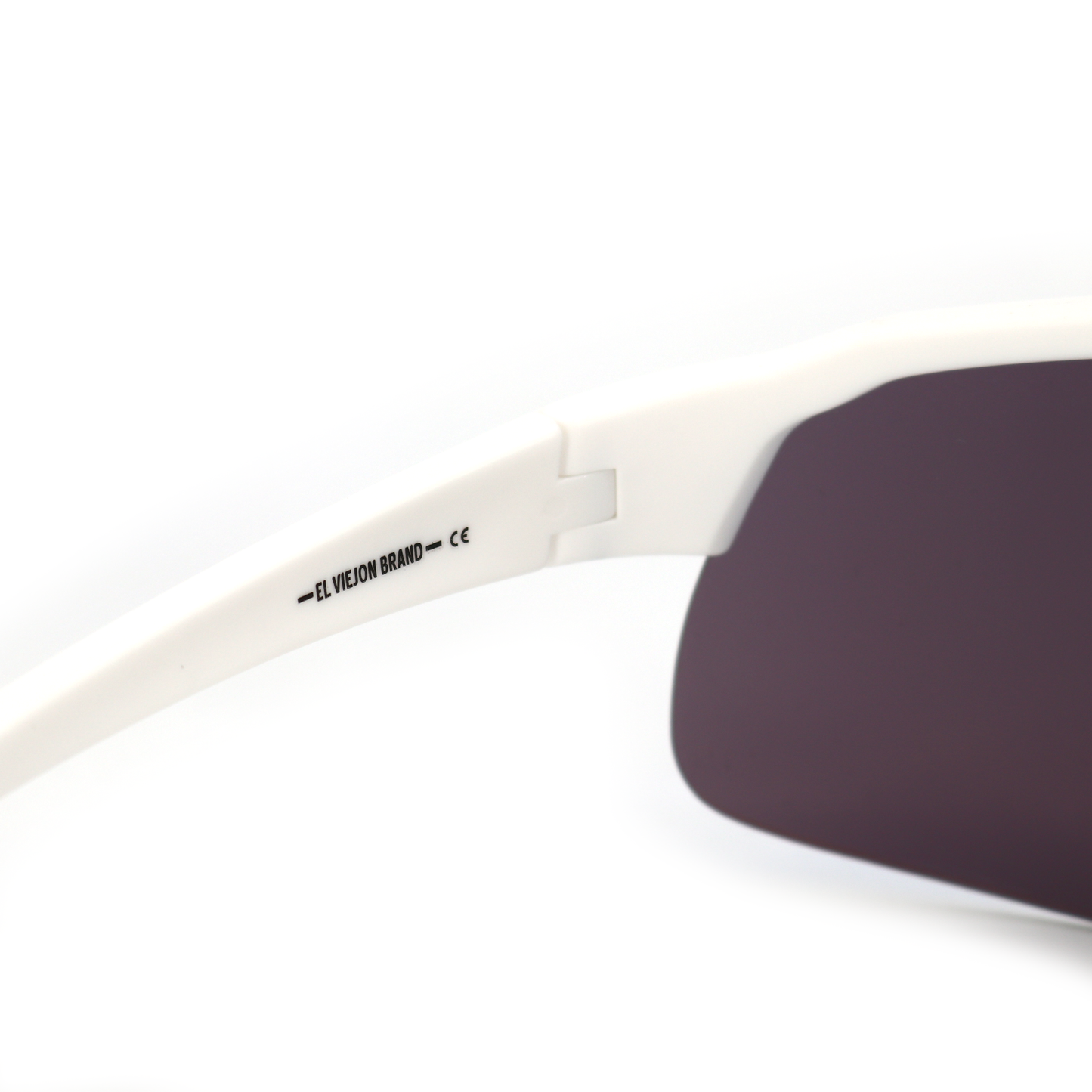 White acetate El Viejon Brand Frost sunglasses with dark polarized lenses.