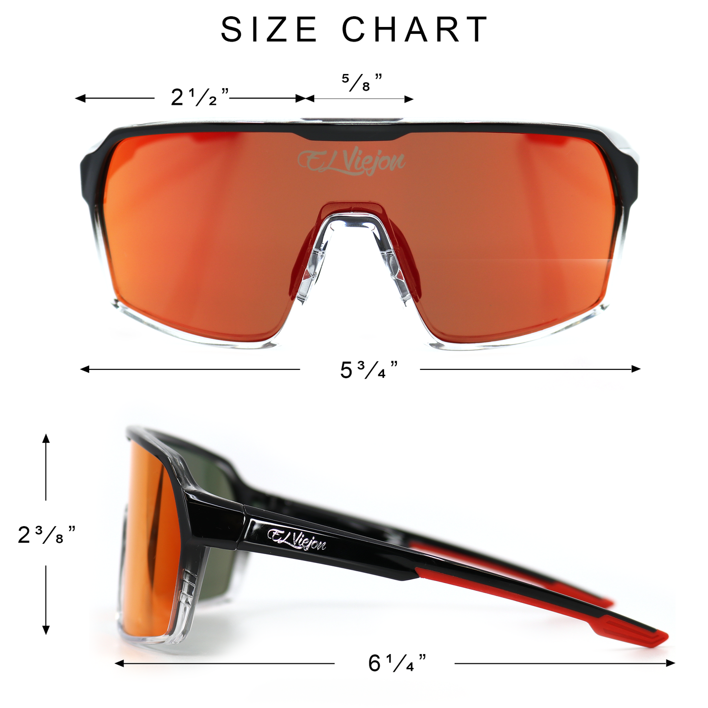 Redfade sunglasses with black acetate frame, orange polarized lens, and El Viejon Brand logo.