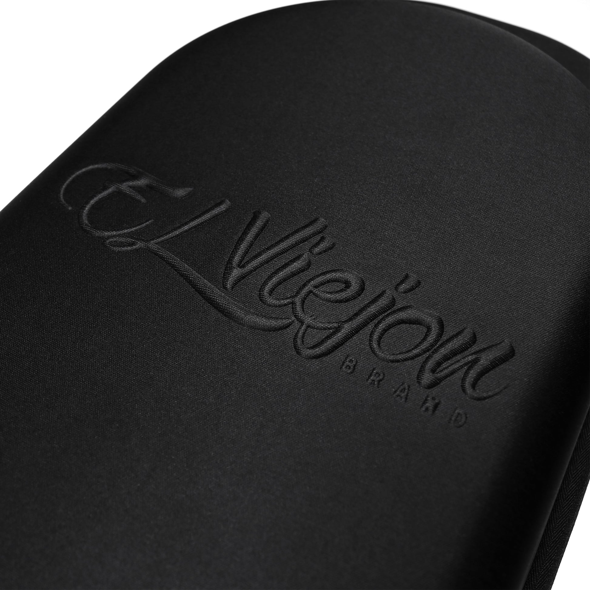 El Viejon Brand black EVA rigid hat carrier for 18 caps, featuring embossed logo.