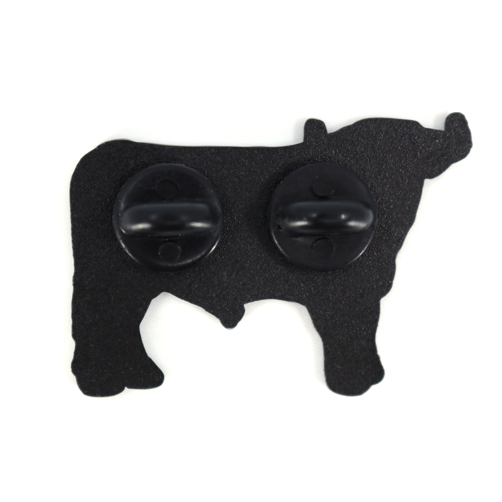 Semental Pin negro con forma de toro, dos clutches de goma en la parte trasera.
