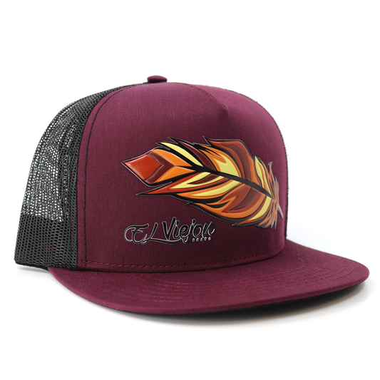 Pluma Plum/Black flat visor hat / gorra de visera plana