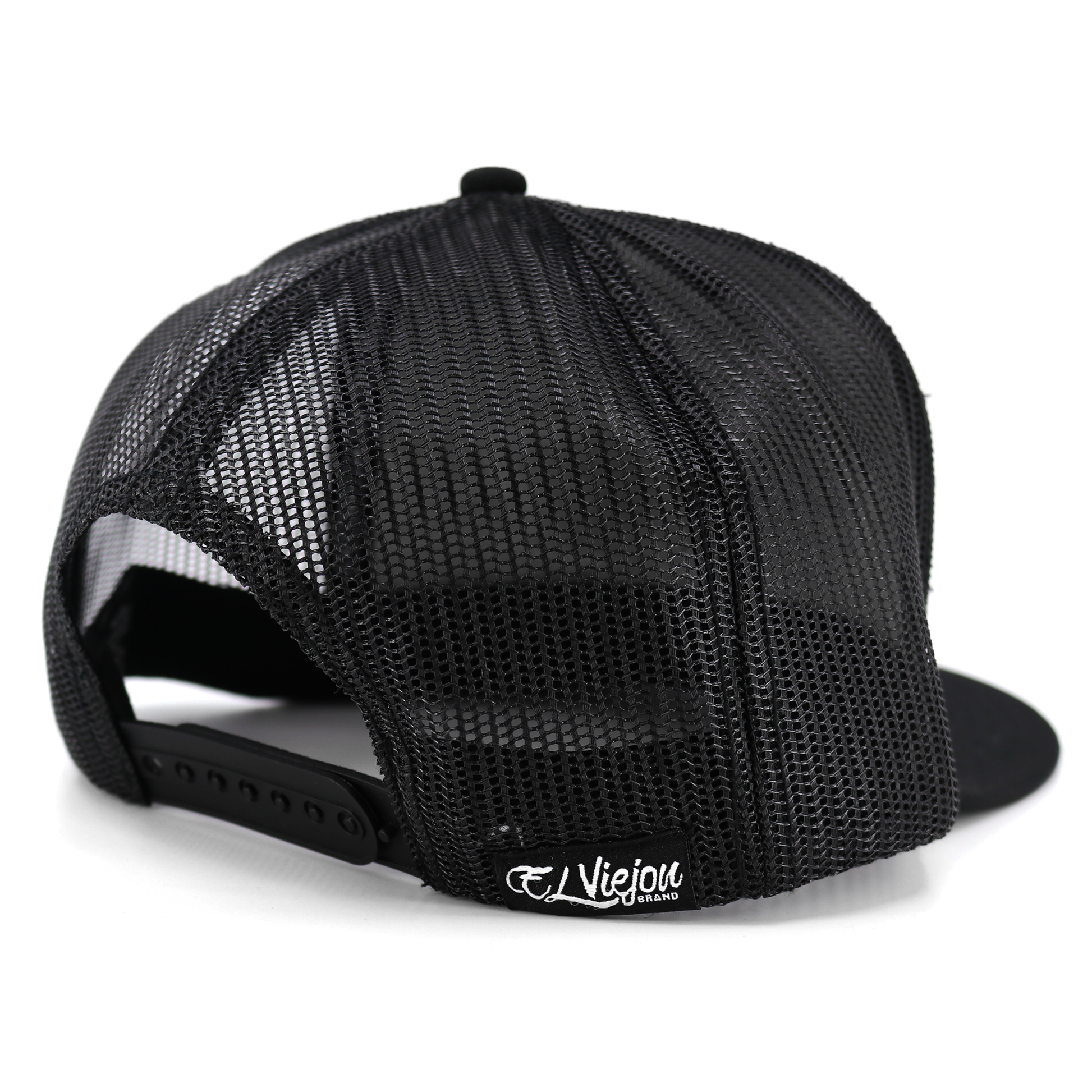 Calibre Black flat visor hat with black mesh back and adjustable snapback closure.