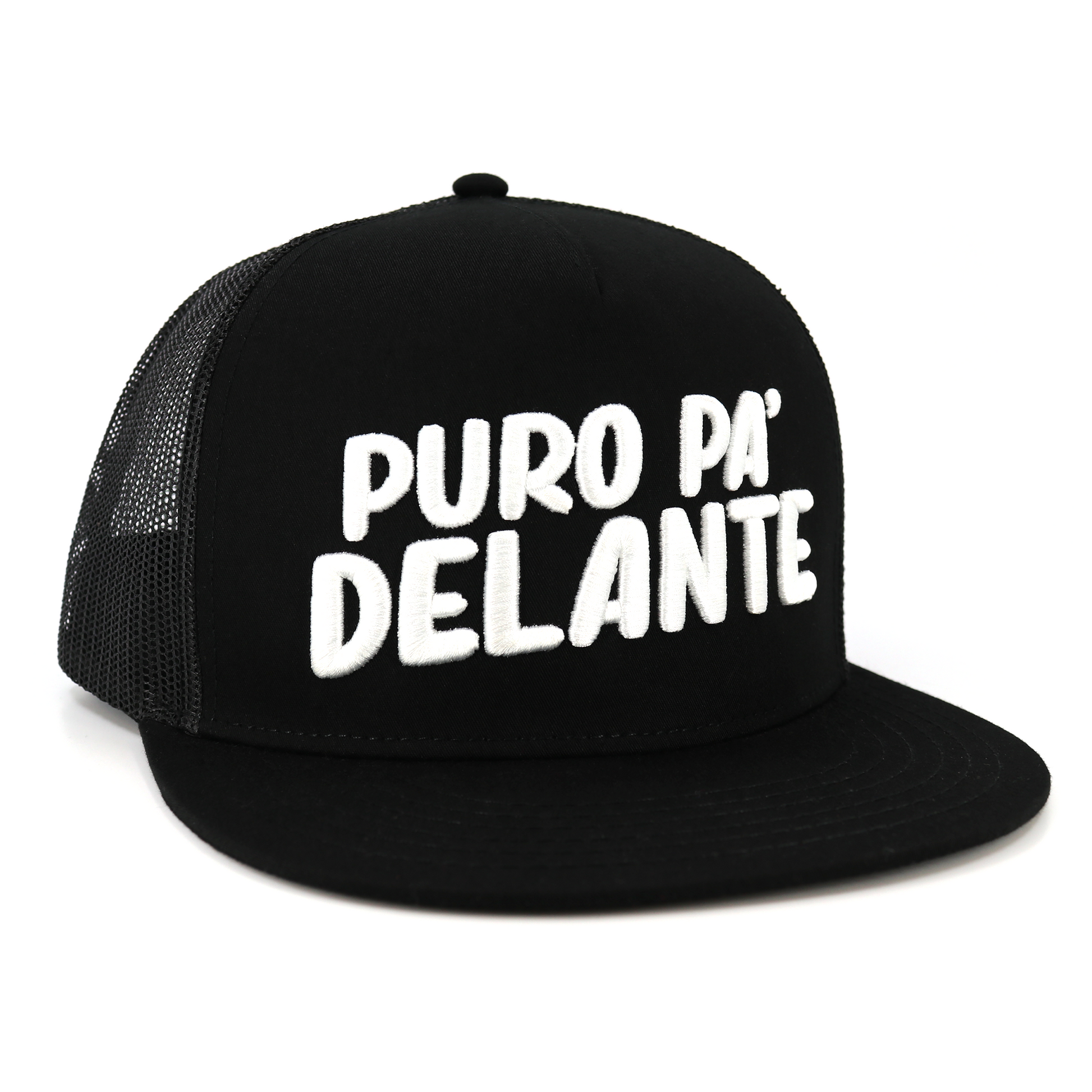 Puro Pa' Delante Black flat visor hat / gorra de visera plana