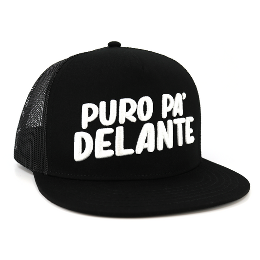 Puro Pa' Delante Black flat visor hat / gorra de visera plana