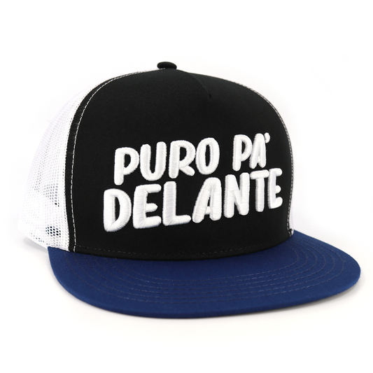 Puro Pa' Delante Navy/Black/White flat visor hat / gorra de visera plana
