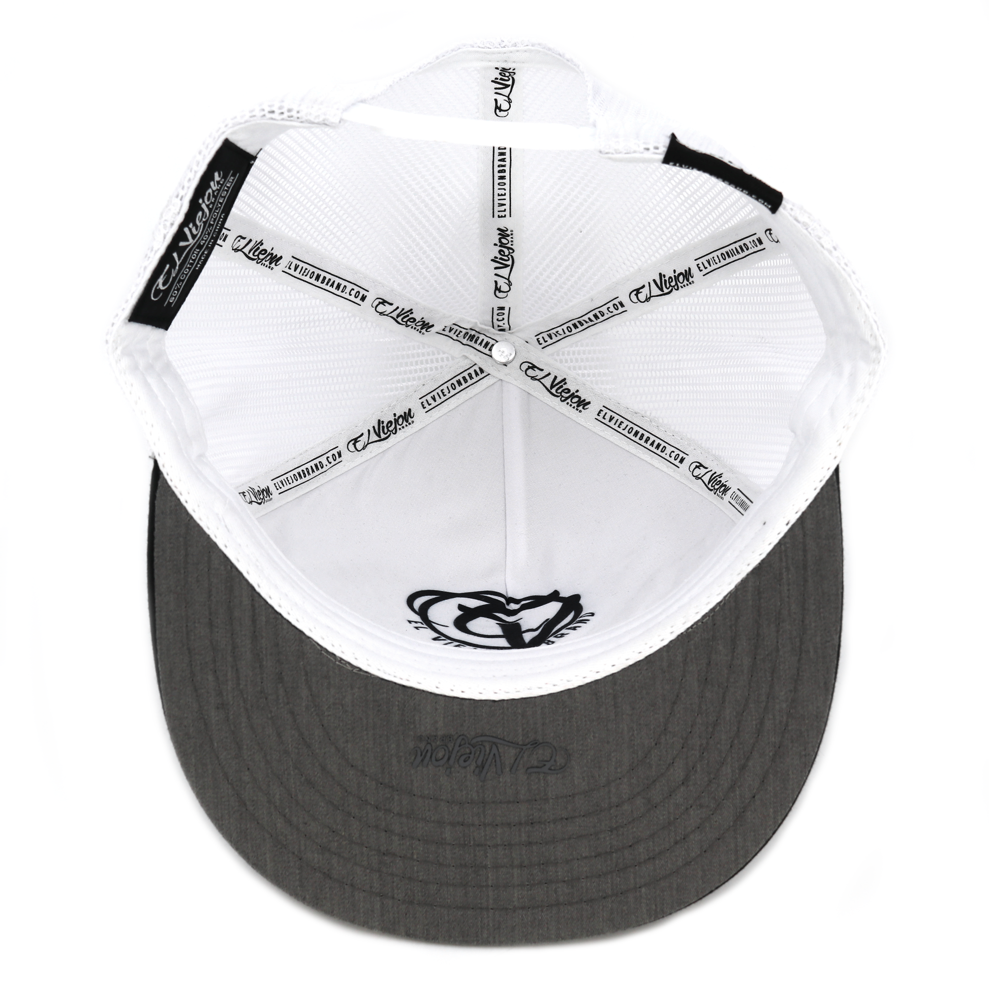 Zero Miedo black/heather/white flat visor hat with white mesh back and black logo.
