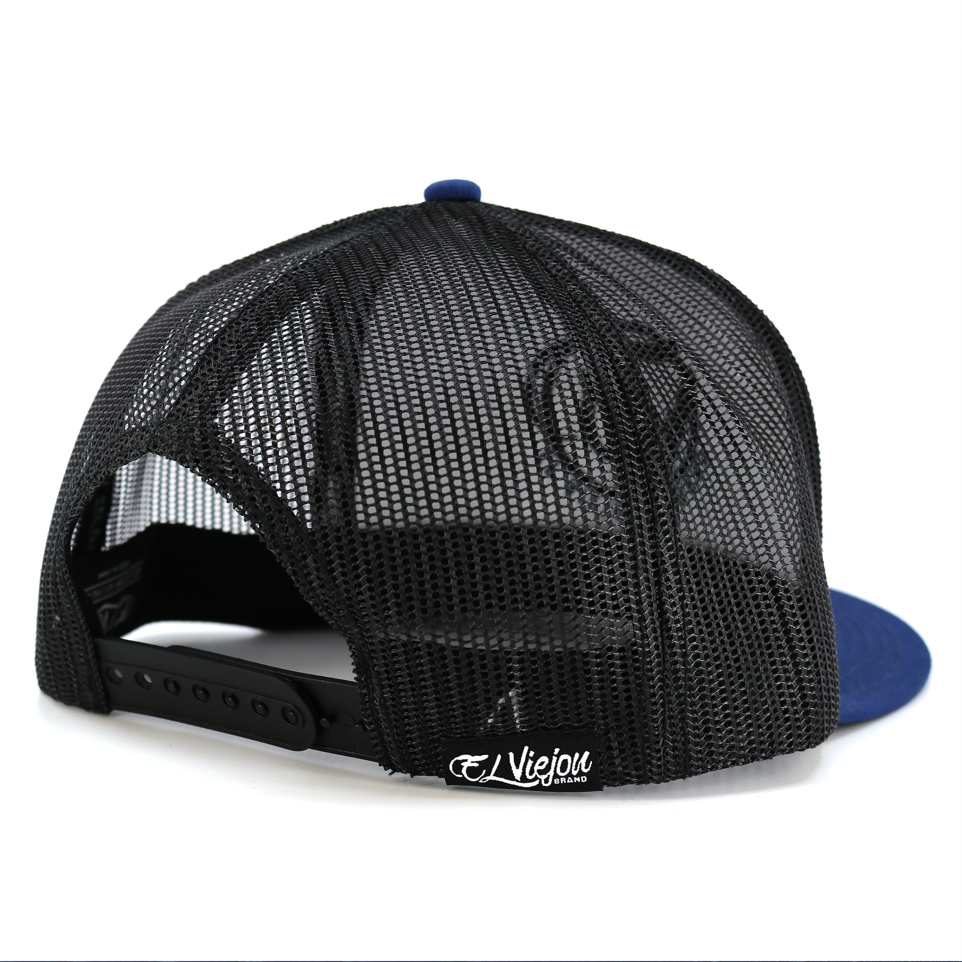 Zero Miedo navy/black flat visor hat with black mesh back and adjustable snapback closure.